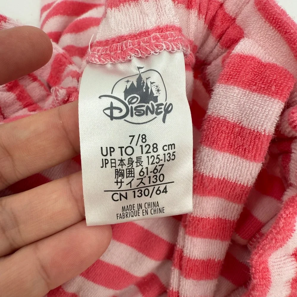 Disney Dress Girls 7/8 Pink Moana Terrycloth Beach Cover Up Striped Summer